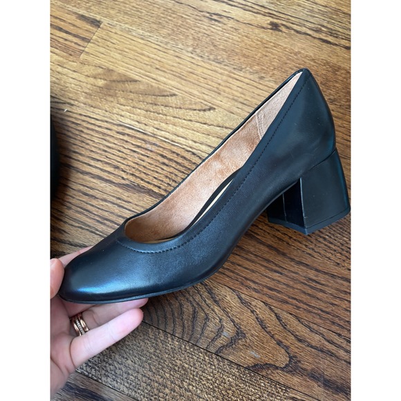 Vionic Carmel Block Heel Pumps Black Leather Women's Shoes 9 - Picture 9 of 12